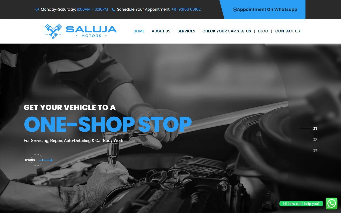 Saluja Motors website