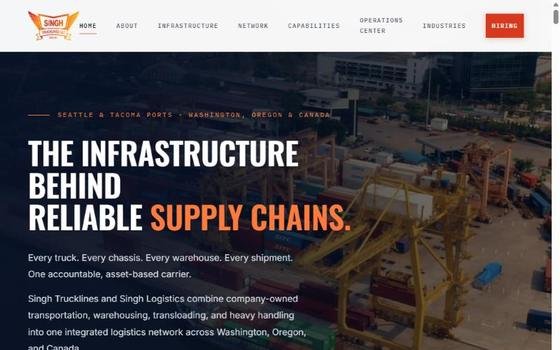 Screenshot of singhtrucklines.com