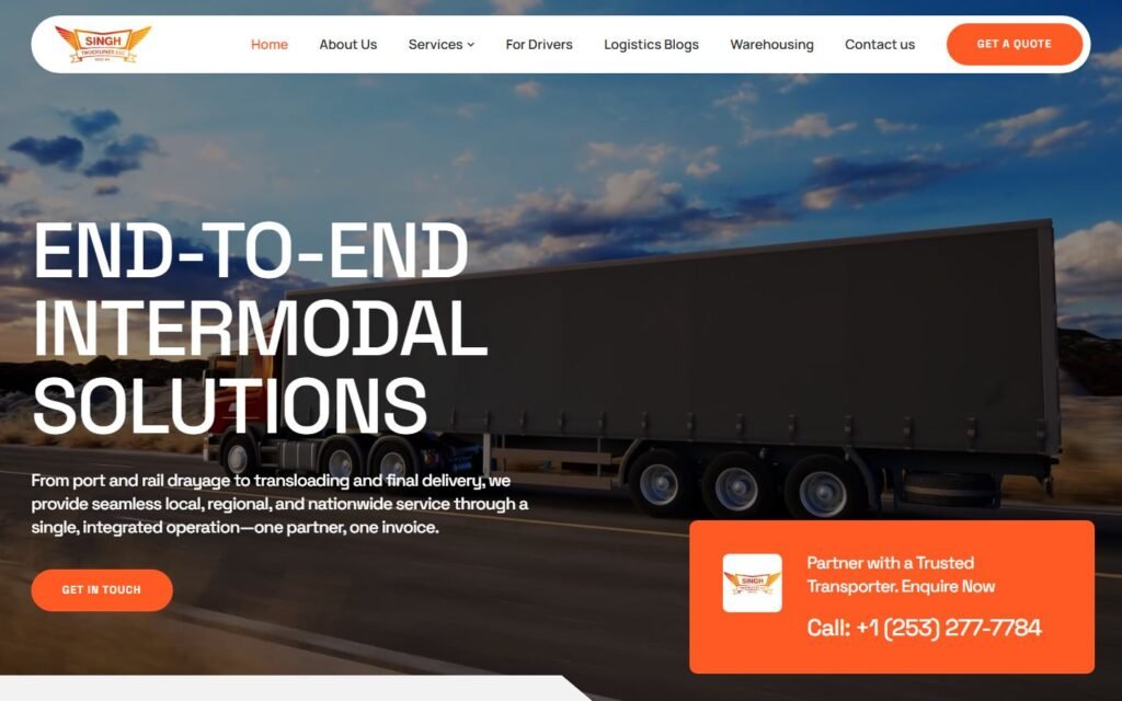 Singh Truck Lines website